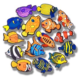 15PCS Fish Shoe Charms, Deep-sea Fish Shoe Charms, Ocean Animals Shoes Charm For Kids For Girl Shoes Decorations Cool Women Accessories for Party and Birthday Gifts Christmas