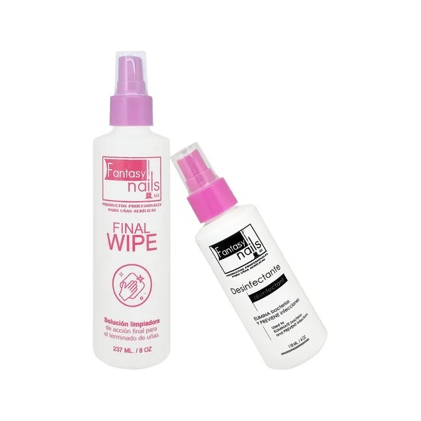 Pack Solucion Antiseptica + Finish Limpiador , Uñas Fantasy