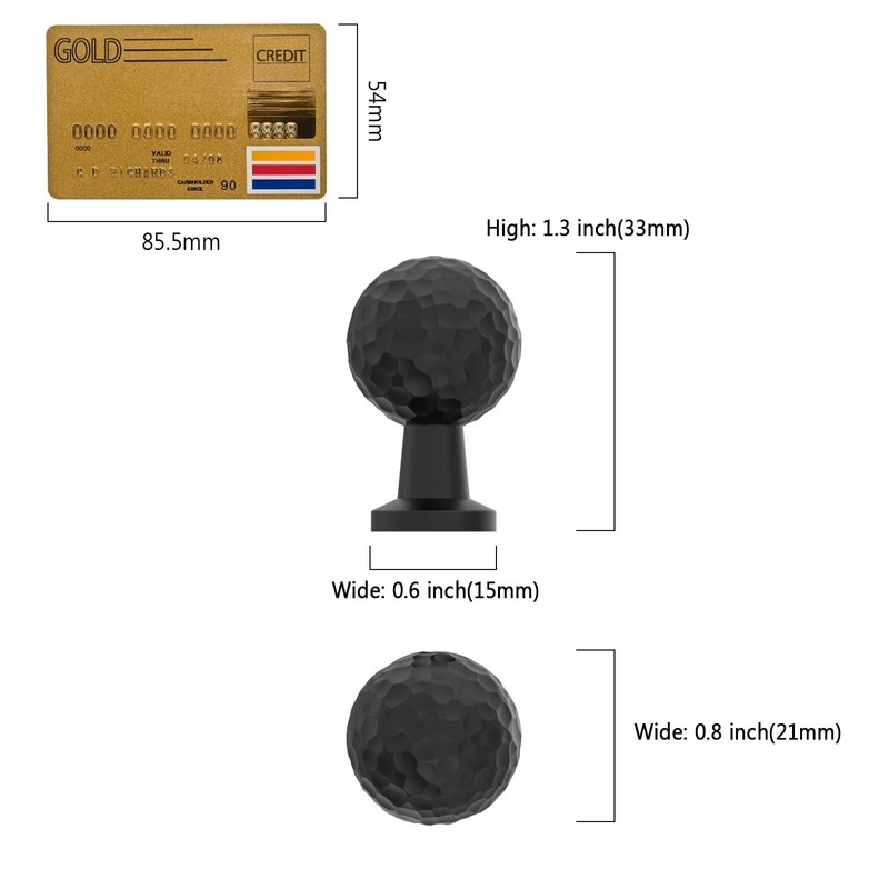 Amerdeco 10 Pack Matte Black Hammered Cabinet Knobs 0.6 Inch(15mm)