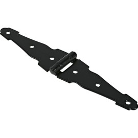 Hillman 853355 Hardware Essentials 852346 Antique Brass Spring Door Stops 2 Pack Ornamental Strap Hinge, Black, 2 Pieces