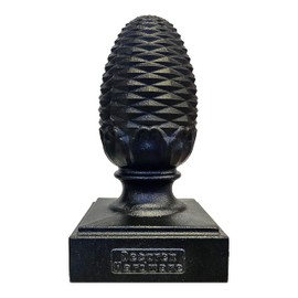 Decorex Hardware Cast Aluminum Pineapple Post Cap – Black Powder Coat – Fits Standard 6x6 Wood Posts (Actual 5.5"x5.5") – Rust & UV Resistant