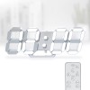 Kosumosu Reloj De Pared Digital Led 3d Estructura Blanco Fondo Transparente