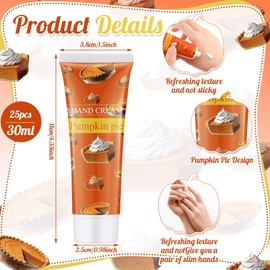 Leelosp Fall Pumpkin Spice Moisturizing Hand Cream Bulk Pumpkin Pie Travel Size Hand Lotion Set for Baby Shower Bridal Thank You Gift for Guests Thanksgiving Rustic Autumn Farmhouse Party Supplies