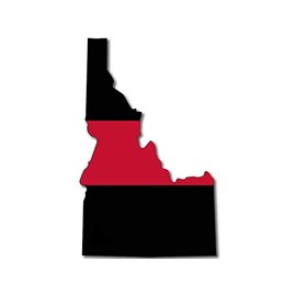 Idaho Shaped Thin RED LINE Sticker (Decal Logo Service Firefighter Stripe id)