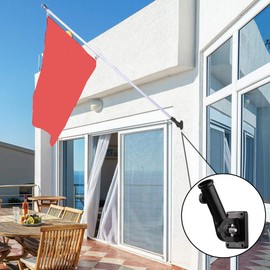 Flagpole Bracket, Adjustable Wall Mount Flag Pole Holder, for Flag Decoration, Black