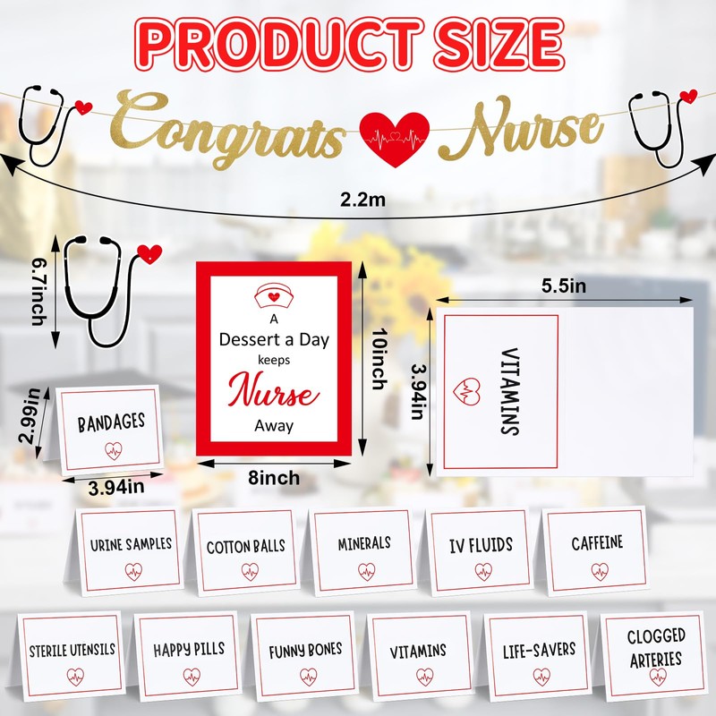 Hahafelt 14 Pcs Nurse Graduation Decorations 2025 Graduate Party Supplies