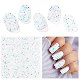 DUKASOU Semi Cured Gel Nail Strips, Firefly | 28 pcs Chinese Style Gel Nail Strips Work with Any UV Lamp, Salon Quality New Chinese Nail Stickers, Include Prep Pads, Nail File&Wood Stick