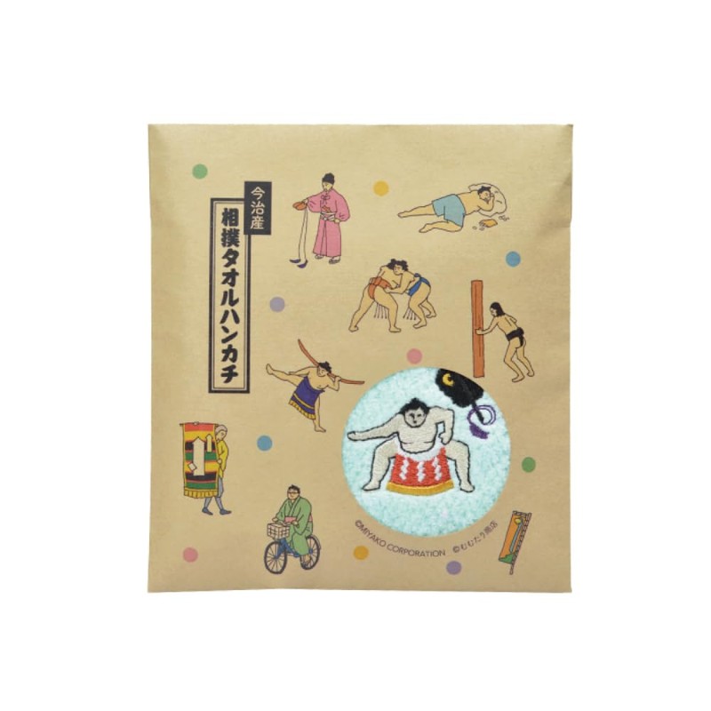 Imabari Sumo Towel Handkerchief, Mint Green, 8.7 x 8.7 inches