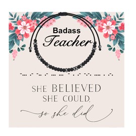 Lywjyb Birdgot Morse Code Bracelet for Women Teacher Appreciation Gift Birthday Christmas Jewelry (Code Teacher br ca)