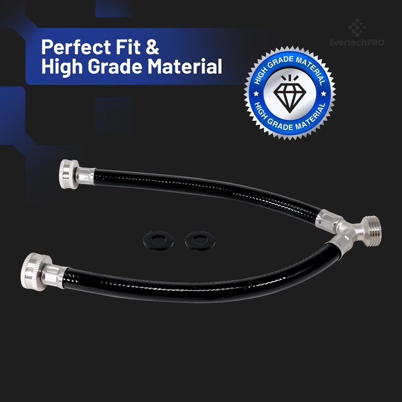 PLB83661204 EvertechPRO Washing Machine Hoses - 12 Inch Y Mixer