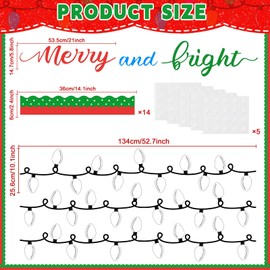 Lonfliness Christmas Bulletin Board Decorations DIY Xmas Light Bulb Bulletin Board Coloring Christmas Light Cutouts Merry and Bright Classroom Decorations for School Christmas Holiday Party Supplies