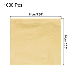 sourcing map 1000 Pcs Gold Leaf Sheets 5.5" x 5.5" Imitation Gold Foil Sheets for Crafts,Picture Frames,Sculpture,Nails and DIY Arts Decoration,Gold