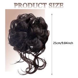 GWAWG Hair Accessories Bun Claw Clip Messy Bun Ponytail Extension Claw Clip Hair Extension Clips Hair Scrunchies for Women (Black brown)