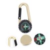 Gatuida 2pcs Multifunctional Compass Carabiner Graduated Zinc Alloy Keychain for