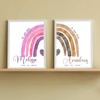 Mountiki® Regenbogen Geburtsposter 2er Set personalisiert | Kinderzimmer Geschwister Bild