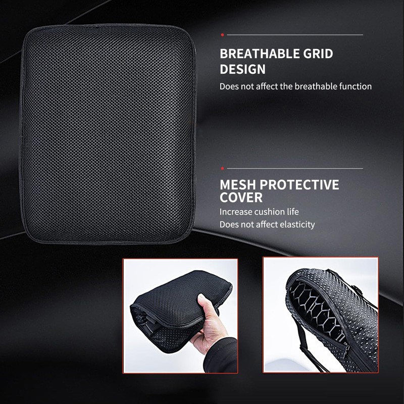 CHCYCLE Foldable Passenger Motorcycle Seat Cushion，High Elasticity Gel 3D Honeycomb
