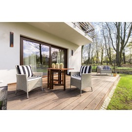 Craftmade Z3422-TBBA-LED Peak Outdoor LED Metal Pocket Sconce Wall Lighting, 2-Light, 18 Watts, Textured Matte Black (5"W x 18"H)