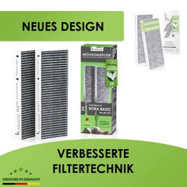 Kasper Solutions® Activated Carbon Filter Set Compatible with Bora Basic BIU/BHU/BFIU (Pack of 2) - Compatible with All Bora Basic Models - Increased Plant Activated Carbon Content for Natural