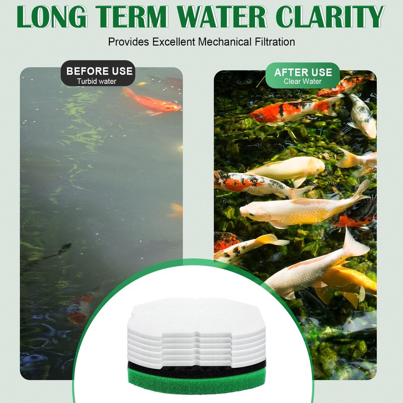 Nuanchu 2 Set Pond Filter Kits Foam Replacement Set Polymer