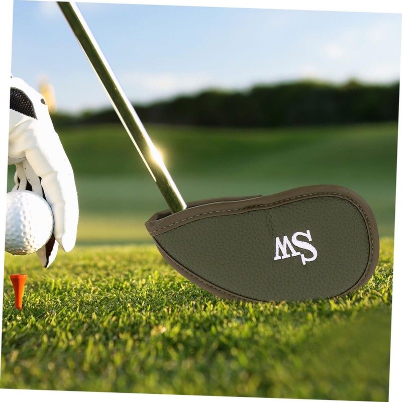 WOONEKY 12pcs Golf Iron Covers Thickened PU Leather Club Head