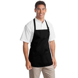 Port Authority novelty-and-special-use Medium Length Apron with OSFA Black