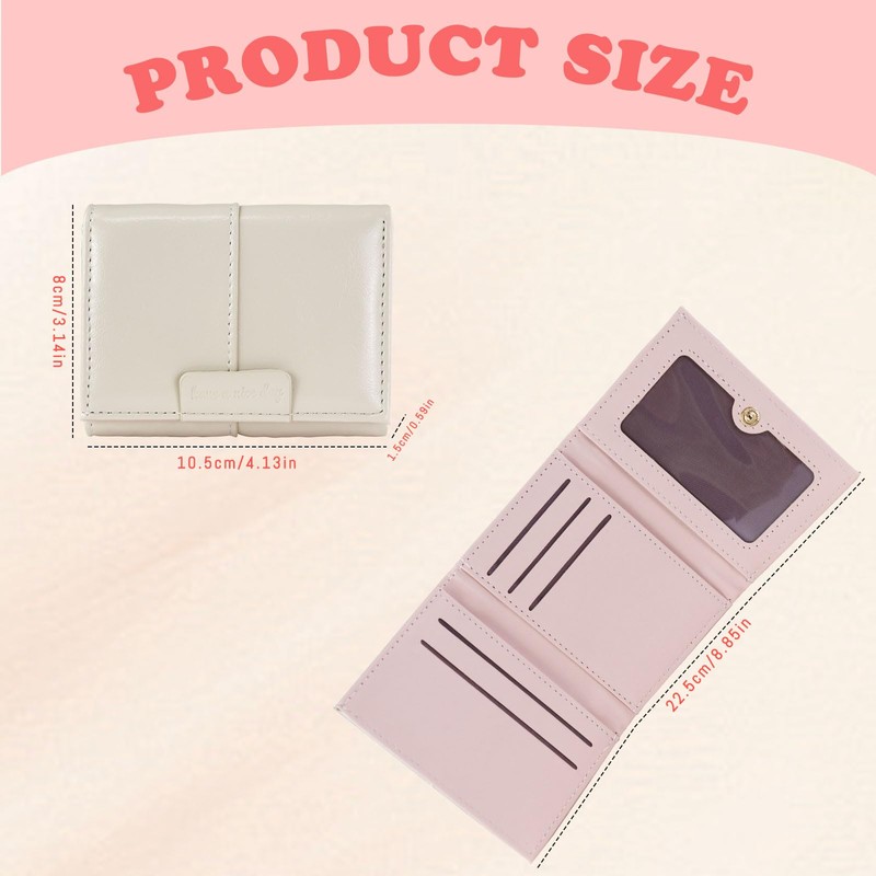 MultiValue Womens Wallet Small, PU Leather Trifold Wallet Simple Compact