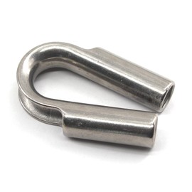 M10 Wire Rope Thimble 304 Stainless Steel Tube Thimble Wire Rope Cable Clamp Clips (4 Pieces)