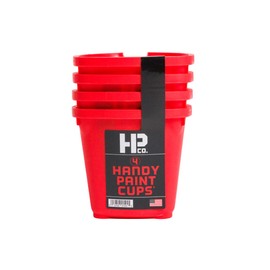 Handy Paint Cup Holds 16 oz. of Paint or Stain, Integrated Magnetic Brush Holder, Ideal for Trim Work, Touch-ups, 4 Pack