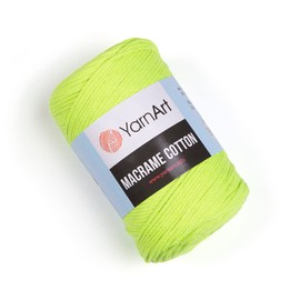 YarnArt - Algodón macramé - 80% cordón de algodón, 246 yardas, 8.8 onzas, peso medio, verde neón