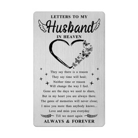 Memorial Card for Loss of Husband- Sympathy Gifts Grief Bereavement Grieving Remembrance Husband In Heaven Keepsake