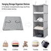 BOMEI PACK Grey Hanging Wardrobe Closet Organizer Shelves with 4