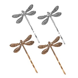 COLLBATH Adorable Dragonfly Hairpin 4pcs Metal Hair Clips for Women Bangs Side Hair Accessory