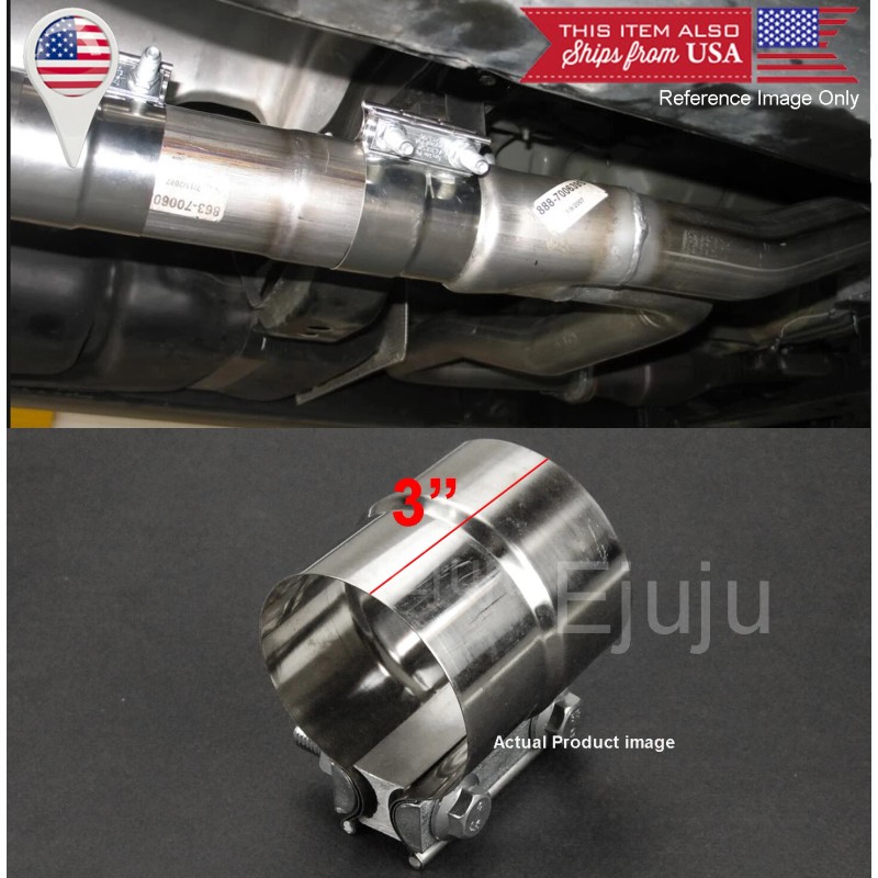 SDeelCase Aluminized Steel Lap Joint Clamp Sleeve Band Connector Fit