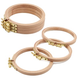 ZOCONE 6 PCS Beech Wood Embroidery Hoops, Wood Circle Hoop Ring Cross Stitch Hoop for Embroidery, Cross Stitch, Needlework, Art Craft Handy Sewing and Christmas Decoration (Size-4")
