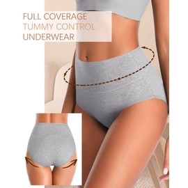ASIMOON Tummy Control Underwear for Women Cotton High Waisted Comfy Panties Maternity Postpartum Briefs Pack