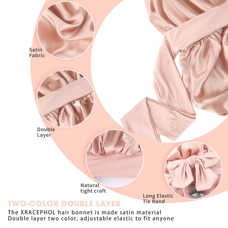 Silk Bonnet for Sleeping Women Double Layer Satin Bonnet Hair