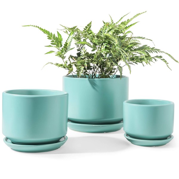 LE TAUCI LE TAUCI Ceramic Plant Pots, 4.3+5.3+6.8 inch, Set