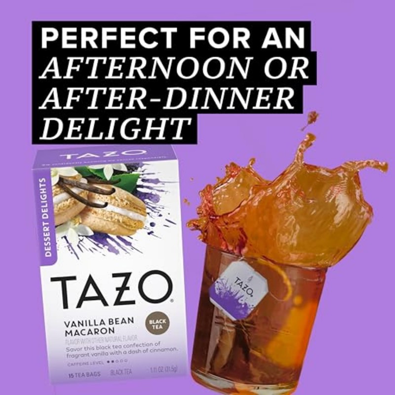 TAZO Dessert Delights Vanilla Bean Macaron Tea Bags, Sugar Free