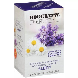 Bigelow Tea Mellow Out Chamomile Lavender Orange 18 Count Caffeine Free