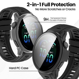 6-Pack Screen Protector Case Compatible with Garmin Vivoactive 6 with Tempered Glass, Ultra-Thin Hard PC Full Protective Face Cover Bumper Shell