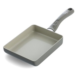 Green Chef Egg Pan, IH Compatible, Ceramic Treatment, Non-Stick on Inside and Outside Surface, Easy Care, Non-Toxic Substances, Earth Color, Quartz Gray