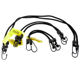 Elasticated Bungees Cords Bungee Military Army Basha Straps Variety Pack - 2 x 12", 2 x 18" + 2 x 30" (Black)