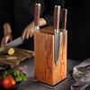 Knife block rotating 360 degrees magnetic without knife acacia wood