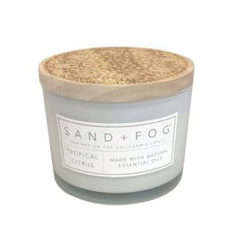 Sand + Fog Scented Candle - Tropical Citrus - Additional Scents and Sizes – 100% Cotton Lead-Free Wick - Luxury Air Freshening Jar Candles - Perfect Home Decor – 12 oz