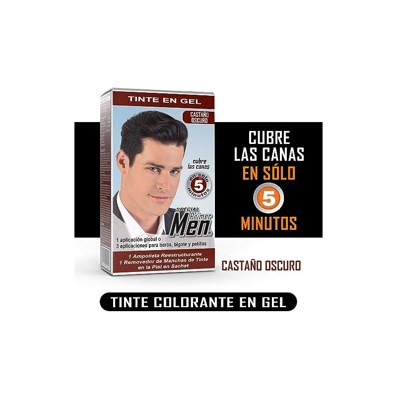Tinte En Gel Barba Bigote Cabello Castaño Oscuro Special Men