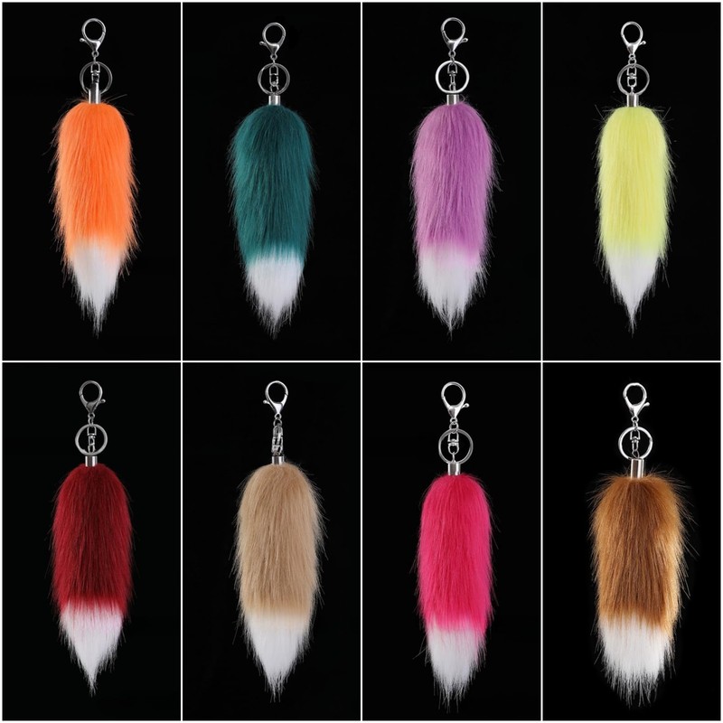 COZENTA Strap, Fur, Tail, Fluffy, Fluffy, Keychain, Accessory, Mini, pale,