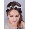 JWICOS Diadema de novia con hojas y flores, accesorio para