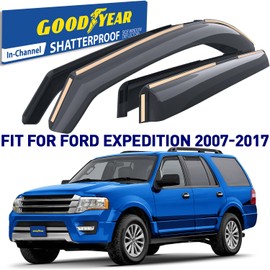 Goodyear Shatterproof in-Channel Window Deflectors for Ford Expedition 2007-2017, Rain Guards, Window Visors for Cars, Vent Deflector, Car Accessories, 4 pcs - GY008141