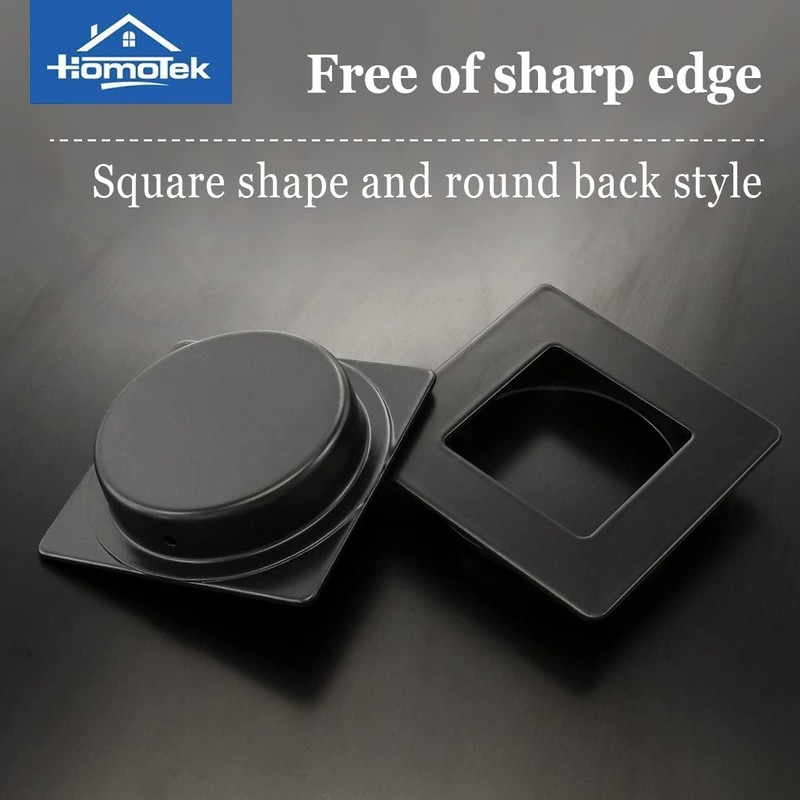 HOMOTEK 2-3/4 Inch Square Recessed Sliding Closet Door Finger Pulls,