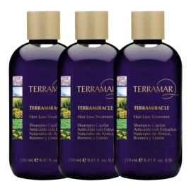 3 Shampoo Anticaída Extracto Romero Y Limón Terramar /250ml